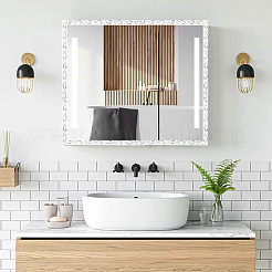 Adesivo autoadesivo a specchio con motivo a fiori in pvc&nbsp;FIND-WH0152-356A