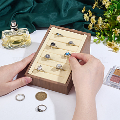 Органайзер для колец из искусственной кожи с наклонной спинкой&nbsp;RDIS-WH0016-18B