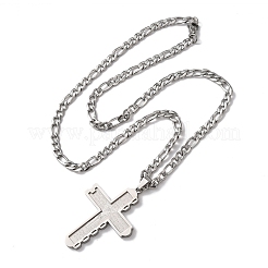 Ожерелья с подвеской в виде креста Иисуса из нержавеющей стали 304&nbsp;NJEW-B153-01P