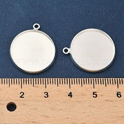 Плоские круглые сеттинги кабошон латунь подвесные&nbsp;KK-K414-14G-S