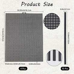 4 лист прямоугольный пластиковый сетчатый холст листы&nbsp;DIY-CP0012-72B