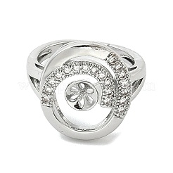 Регулируемые крепления колец для чашек с микропаве из кубического циркония из латуни&nbsp;KK-B166-03P