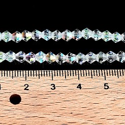 Граненый Bicone гальванических стеклянные бусины нити&nbsp;LS-EGLA-P016-4mm-AB02