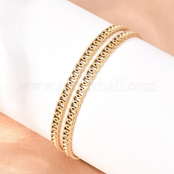Brazaletes huecos de acero inoxidable 304 con puño abierto para mujer&nbsp;BJEW-F547-02G