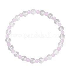 Женские браслеты из круглых бусин из натурального окрашенного малайзийского нефрита и синтетического кварца&nbsp;BJEW-JB12253-02