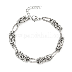 Unisex-Armbänder aus byzantinischem Kettengeflecht aus Edelstahl 304&nbsp;BJEW-G790-05P