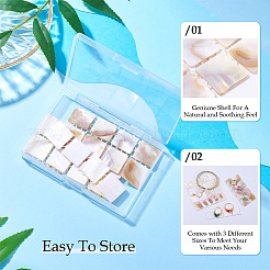 3 шт. 3 стиля натуральной ракушки для дизайна ногтей&nbsp;ODIS-TA0001-04