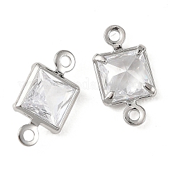Breloques carrées en laiton pavé de zircone cubique shegrace&nbsp;XGRQ2O292-440A-P