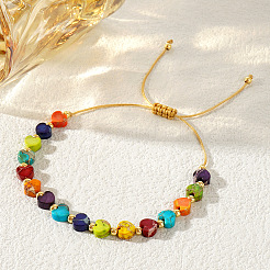 Браслет из плетеных бусин в форме радужного сердца&nbsp;KI7192