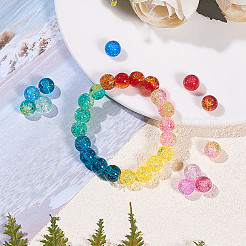 Perle di vetro craquelé di 15 colore&nbsp;CCG-PH0003-03
