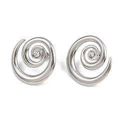 Серьги-гвоздики со стразами из нержавеющей стали 304 в форме спирали&nbsp;LS-EJEW-K314-01P