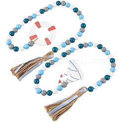 2 Stück 2 Stile hängende Ornamente aus Holzperlen&nbsp;HJEW-GF0001-56C