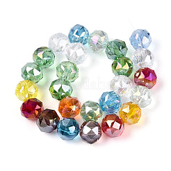 Нити из прозрачных круглых бусин с цветным покрытием ab&nbsp;EGLA-T029-8mm-12T-01