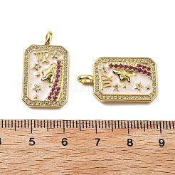 Подвески из латуни микропаве с фианитами и эмалью&nbsp;KK-Z114-01G