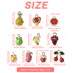 10 шт. 10 стильные подвески из золотого сплава с эмалью&nbsp;ENAM-CD0001-22