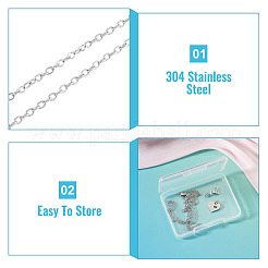 Colliers à chaîne en acier inoxydable 304&nbsp;NJEW-TA0001-24R