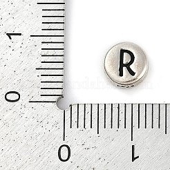 925 flache runde Sterlingsilberperlen mit Buchstaben&nbsp;LS-STER-G044-01AS-R