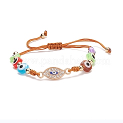 Braccialetto di perline intrecciate in resina malocchio&nbsp;BJEW-JB08413