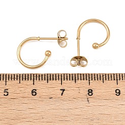 Pendientes de acero inoxidable 304 en forma de C&nbsp;X-EJEW-Z154-01G-01