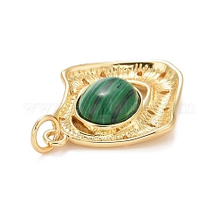 Подвески из латуни с покрытием из синтетического малахита&nbsp;KK-I689-08G