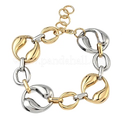 Bracelets en acier inoxydable 304 à maillons ovales irréguliers pour femmes&nbsp;BJEW-D456-05GP-01