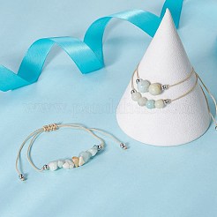 3 Stück 3-teiliges Set mit geflochtenen Perlen aus natürlichem Amazonit&nbsp;BJEW-JB09334-05