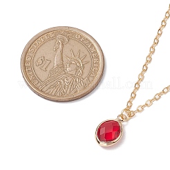 Стеклянные овальные ожерелья с подвесками&nbsp;NJEW-JN04928