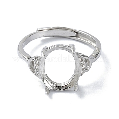 Verstellbare 925 Sterling Silber 4 Zinken Ringfassungen&nbsp;STER-K179-35P