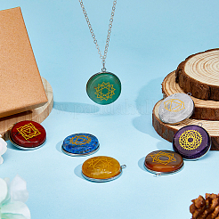 1 ensemble de 7 pendentifs en pierres naturelles et synthétiques mélangées&nbsp;FIND-DC0001-38