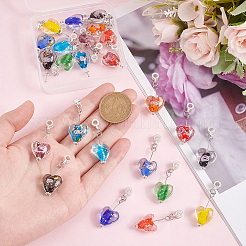 24шт 12 цвета ручной работы светящиеся лэмпворк европейские висячие подвески&nbsp;PALLOY-AB00086