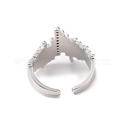 Прозрачное кубическое циркониевое кольцо-манжета неправильной формы&nbsp;RJEW-B028-01P