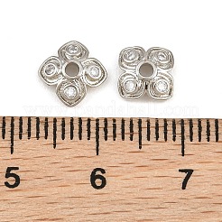 Tappi di perline in zirconia cubica trasparente micro pavé in ottone&nbsp;CU-CBA6A75-26P
