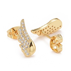 Серьги-гвоздики в виде крыльев из прозрачного кубического циркония&nbsp;X-EJEW-G288-23G