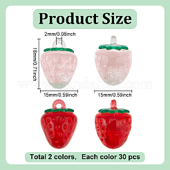 60шт 2 цвета прозрачные акриловые подвески&nbsp;OACR-HY0001-18