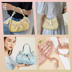 2 шт. 2 стиля розовая цинковая эмаль бант цветок подвеска кабель цепочка кошелек цепи&nbsp;FIND-BBC0004-59