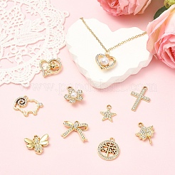 20 pièces 10 styles pendentifs en alliage strass&nbsp;ALRI-YW0001-37