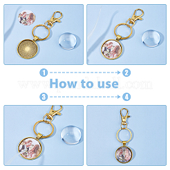 Плоские круглые брелки из сплава&nbsp;KEYC-DC00052