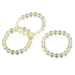 Эластичные браслеты с синтетическим цитрином и бусинами&nbsp;BJEW-Q692-48A