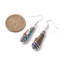 Серьги с подвесками неправильной формы из самородков и звездчатого кварца&nbsp;EJEW-JE05704-01