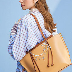 Алюминиевая цепь и ccb пластик и искусственный жемчуг акриловые бусины цепи для ремней для ботинок&nbsp;HJEW-OC0001-48