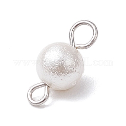 Круглые подвески-соединители с текстурированной раковиной и жемчугом&nbsp;PALLOY-JF03824-02