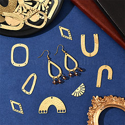 24 шт. 12 стиля латунных филигранных соединительных звеньев и подвесок&nbsp;KK-SC0006-83