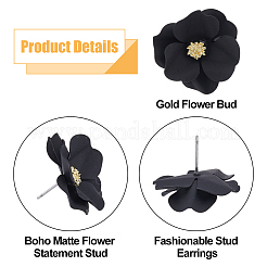 10 пара 10-х стилевых сережек-гвоздиков из сплава с 3D-цветком&nbsp;EJEW-FI0001-92