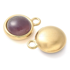 Ионное покрытие (ip) нержавеющая сталь 304 с аметистовыми подвесками&nbsp;STAS-Q345-11G-02