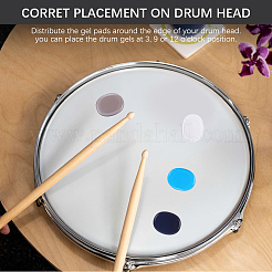 30 шт. 4-цветные овальные силиконовые наклейки на глушитель для барабанной установки&nbsp;AJEW-CP0009-72