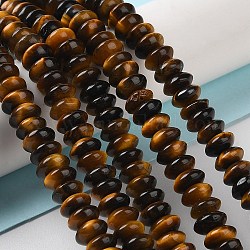 Natürlichen Tigerauge Perlen Stränge, Untertassenperlen, Rondell, 6~6.5x3 mm, Bohrung: 1 mm, ca. 118~119 Stk. / Strang, 15.35'' (39 cm)