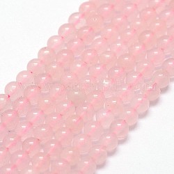 Chapelets de perles en quartz rose naturel, ronde, 3mm, Trou: 0.5mm, Environ 125 pcs/chapelet