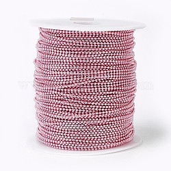 Cadenas de bolas de hierro, soldada, con carrete, electroforesis, rosa, 1.5 mm, aproximamente 100yards / rodillo (91.44 m / rollo)