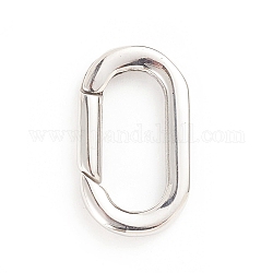 304 anelli porta molla in acciaio inossidabile, anelli ovali, colore acciaio inossidabile, 9 gauge, 22.5x13x3mm, diametro interno: 16.5x7mm