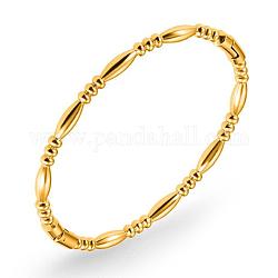 304 braccialetto incernierato con perline ovali in acciaio inossidabile, oro, diametro interno: 1-3/4x2-1/8 pollice (4.6x5.4 cm)